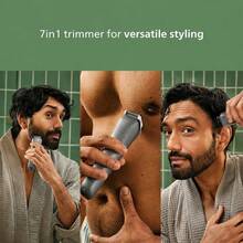 Philips Norelco All-In-One Seri 3000 7 In 1 Trimmer, Alat Cukur Jenggot & Rambut Pria untuk Penggunaan Basah & Kering, Pisau yang Mengasah Sendiri dan Ramah Kulit - Beraneka warna - View 4