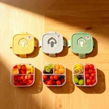Hộp cơm Bento cho người lớn, hộp đựng bữa trưa PP dùng được trong lò vi sóng, hộp đựng salad chia ngăn chống rò rỉ, hộp đựng bữa trưa nhỏ có nắp, hộp đựng trái cây chia ngăn cho hộp cơm, hộp cơm mini dẹt cho học sinh đi học - Nhiều màu - Xem 8