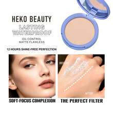 Oil Control Matte Flawless Lasting Waterproof Pressed Powder Face Makeup 10g - Multicolor - View 4