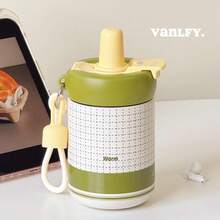 Plaid Patchwork Handle Small Ice-Buster Desktop Insulated Cup - Multicolor - View 5