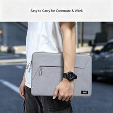14 Inch Laptop Sleeve With Multiple Storage Pockets, Smooth Fabric Zipper Laptop Protective Case, Compatible With 14 Inch Windows Laptop, Minimalist Portable, Suitable For Business Travel And Daily Use, Grey - 14-inch - View 6