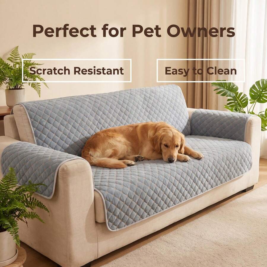 Diamond Pattern Sofa Cover, Breathable And Soft, Machine Washable And Durable, Pet-Friendly, Suitable For All Seasons, Fits Single/Double/Three-Seater/Four-Seater Sofa Armrests And Backrests - 1PC - View 1