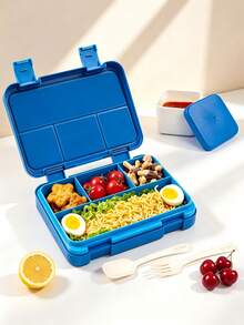 1pc Large Capacity Cartoon Print Lunch Box With Lid, Leak-Proof, Portable, Microwave , Suitable For Lunch, Fruit Or Salad, Reusable, With Removable Divider, Suitable For Office Lunch, Outdoor Camping/Picnic, Back To School Supplies - Multicolor - View 4