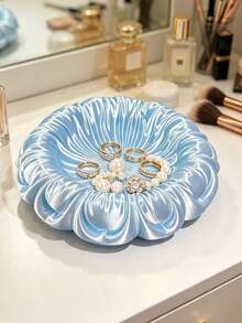 10PCS Luxury Floral Storage Trays, Plastic Jewelry Box, Decorative Tray For Bedroom Vanity Decor - Multicolor - View 6