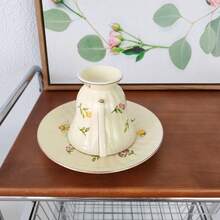 180ml Gold Rim Afternoon Tea Ceramic Cup And Saucer Set, Coffee Cup And Saucer With Insect And Floral Pattern - Insect Pattern - View 9