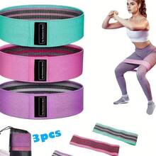 1pc Random Color Knitted Hip Band Resistance Band Set, Leg Strength Training Yoga Pilates Accessories, Home Fitness Equipment - A - View 2