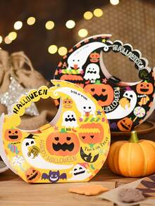 4pcs Halloween Handheld Gift Box, Candy And Cookie Box, Party Gift Box, Party Decorations, Suitable For Halloween, Birthday Parties, Trick Or Treat Events, Festive Parties - Multicolor - View 1
