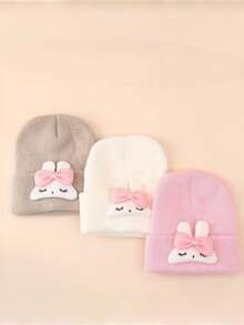 Children's Cute Cartoon Rabbit Knitted Hat, Winter Warm Thin Beanie For Boys And Girls - 1PC - View 2
