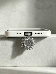 2pcs Sunflower Decorative Phone Dust Plug Anti-Oxidation Plug Compatible With IPhone Android Type-C Charging Port Cute Floral Decorative Accessory - Multicolor - View 1