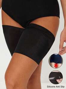 2 Pairs Women's Anti-Chafing Thigh Bands, High Elastic Silicone Anti-Friction Leg Sleeves, Anti-Snagging Thigh Bands - Multicolor - View 1