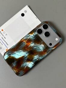 奢華豹紋貝殼紋理手機殼，適用於 iPhone 17ProMax 17Pro 17Air 17 16 15 14 Plus 13 12 Pro Max 11，時尚防震後蓋保護殼 - 條紋豹紋 - 查看 4