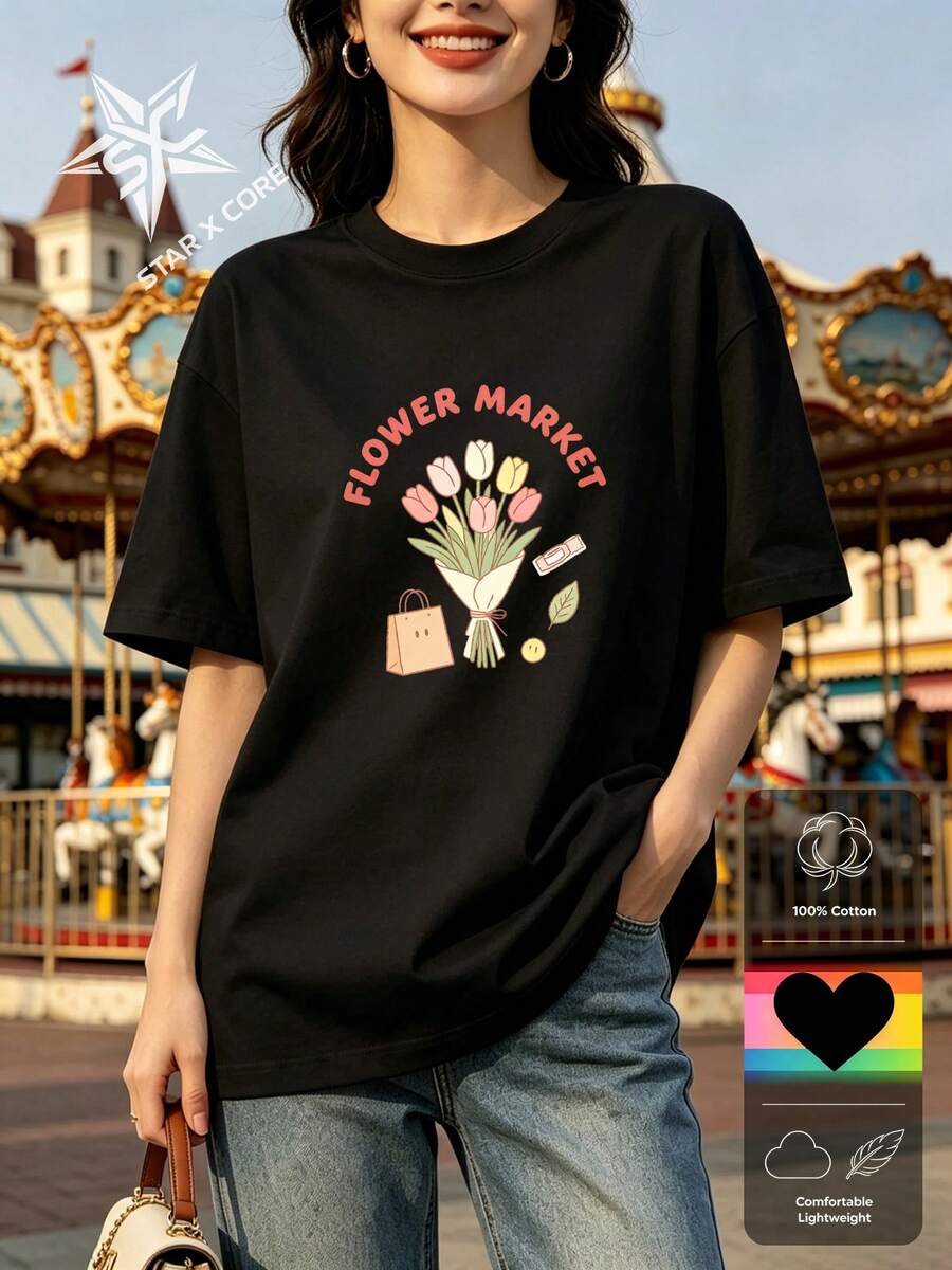 Women T-Shirts - 黑色 - 查看 1