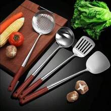 1/4pcs Stainless Steel Kitchen Utensil Set, Chinese Style Wok Spatula Spoon Scraper, Home Cooking Buffet Restaurant Party Baking Service Tools, Christmas Holiday Kitchen Decor Gift - Multicolor - View 13