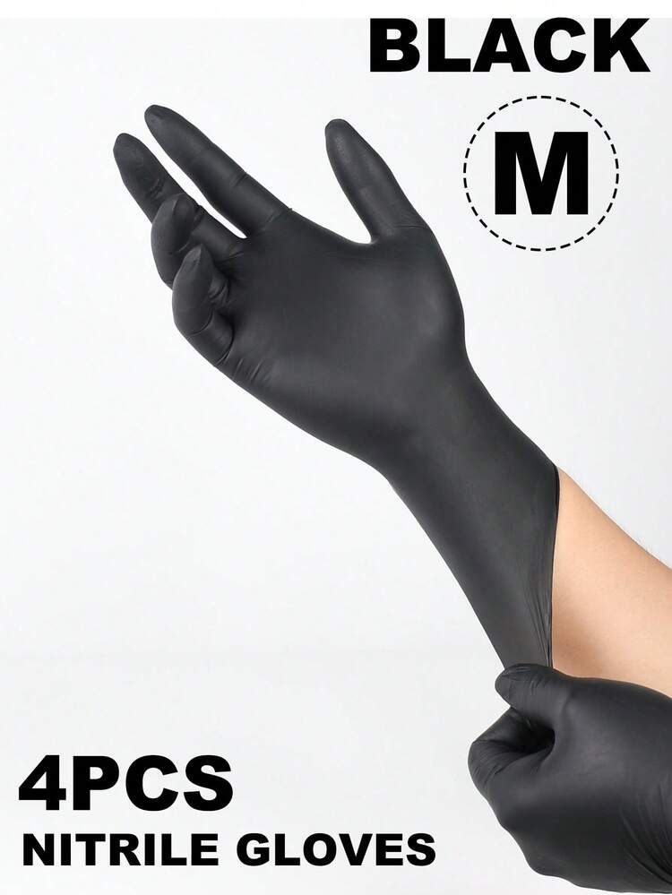 100/50/20/4pcs Black Disposable Nitrile Gloves, Latex-Free, Suitable For Cleaning Tool Racks, Wiping Storage Box Labels, Organizing Screw Sorting Boxes, Cleaning Work Flashlights And Wiping Storage Cabinet Doors. - Black - View 16