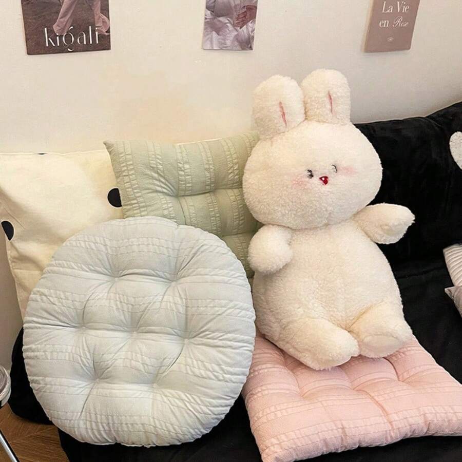1pc Solid Color Macaron Office Seat Cushion Student Dorm All Season Chair Pad Backrest - A - View 1
