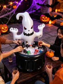 1pc Halloween Ghost Inflatable Decoration, Foldable Portable Beverage Cooler With Air Pump, Suitable For Halloween Party Outdoor Patio Decor, Atmosphere Creation Prop, Photo Backdrop Wall, Perfect For Halloween Theme Party Decoration - A - View 9