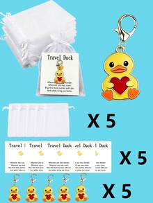 10pcs Cute Yellow Ducklings With Cards Printed With Encouraging, Comforting Or Inspirational Words To Express Love And Care - Multicolor - View 15
