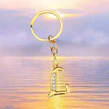 TRTY Fashion Crystal Letter Keychain Set, Rhinestone Alloy Key Ring, Universal Car Key Fob Pendant, Bag Charm, Versatile Key Ring Charm Love Gift - Letter Keychain - View 15