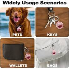 4 Packs Compatible With AirTag Holder Case With Keychain, Protective Cases Cover Tags Tracker Item Tag Finders Accessories For Pets, Bags, Luggage - View 5