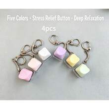 Juguete Fidget Teclado Tapa de Tecla Llavero, Juguete Fidget de Botón, Regalo Anti-Estrés para Pasar el Tiempo para Adultos, Color de Tapa de Tecla Aleatorio - Multicolor - Ver 11
