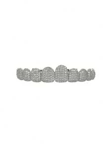 Hip Hop Iced Out Men's Grillz, Fully Micro-Paved Zirconia Detachable Upper & Lower Teeth Grill, Rapper Cosplay Party Teeth Accessory, Halloween Party Gift - Full Diamond Halloween Hip Hop Grills - View 10