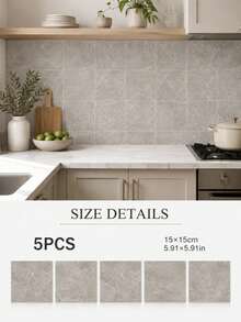 SUPSTICKER Marble Pattern Floor Tile Stickers, Matte PVC, Peel And Stick, 5 Or 15pcs, 15/20/30cm, For Kitchen, Bathroom And Entryway - Marble Pattern - View 34