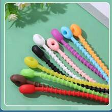 5/10/20pcs Pengikat Kabel Silikon Warna-warni yang Dapat Diatur | Pengikat Kabel Data untuk Rumah dan Meja, Pengatur Penyimpanan Kabel, Tali Pengikat, Gantungan DIY, Penutup Mulut Tas, Tali Pengikat Multifungsi - View 9