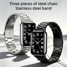 Tali Jam Tangan Multifungsi, Gaya Bisnis, Desain Tiga Rantai Logam Stainless Steel, Kompatibel dengan Ukuran 10pro/9pro/8pro, Desain Gesper Magnetik Lepas Cepat, Gelang Elegan, Cocok untuk Pria dan Wanita yang Suka Olahraga dan Berkebutuhan Khusus - MultiWarna - View 2
