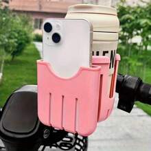 Electric Scooter Water Cup Holder 2-In-1 Phone Storage Rack, Universal Handlebar Beverage Milk Tea Cup Holder, Stable Anti-Tip Quick Installation, Space-Saving, For Delivery Commute Travel, Holds Water Cup And Phone, Riding Accessories, Bracket Accessories - Multicolor - View 5