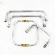 2pcs Aluminum Square Mouth Purse Clasp With Kiss Lock Closure And Inner Tube Support Structure, Metal Hardware Accessories For Wallet Making, Crochet Bag, Makeup Bag, Jewelry Box, Handbag, Woven Bag Creative Handmade Crafts, Old Bag Repair And Modification, Bag Frame Material, Durable Metal, DIY Bag Accessories - Multiple Styles - View 4