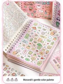 Este es un lindo libro de pegatinas DIY, que contiene talla grande de 1000 materiales de pegatinas lindas sin cortar, incluido un pequeño libro de pegatinas de nariz. Su característica es que tiene varios patrones lindos, adecuados para planificadores creativos lindos para collage de etiquetas, diarios de basura y accesorios decorativos de planificación creativa de múltiples escenarios. - Unitalla - Ver 16