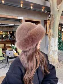 Women's Winter Hat, Blending European And Korean Styles, Designed As A Warm Head Accessory, Large Size Thick Solid Color Design, Combining Practicality And Versatility, Suitable For Various Occasions - Multicolor - View 5