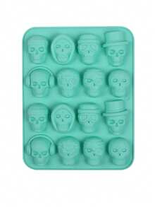 1pc Halloween Style Skull Silicone Mold, DIY Baking Chocolate Candy Ice Pudding Mold, Used For Scary Halloween Party Cake Decoration, Dessert Making Tool - Multicolor - View 17