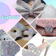 15-Grid AB Iridescent Flat Back Rhinestone Set, Hot Melt Glue Base, Firmly Ironed, Wash-Resistant, Durable, Ss6-Ss30 Mixed Sizes, Suitable For DIY Clothing, Dresses, Dance Costumes, Bags, Rhinestone Decoration Craft Materials - Multiple Specifications - View 4