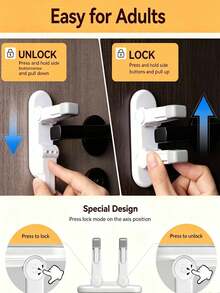 No-Drill Child Door Handle Safety Lock | All-In-One Door Safety Lock, Prevents Babies From Accidentally Opening Doors. Baby Home Safety Door Lock, Easy Installation Without Tools. - One Size Fits All - View 7