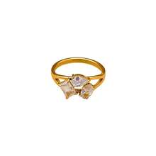 VKHK 1 pièce Bague de fiançailles épaisse en acier inoxydable plaqué or 18K avec cubic zirconia AAA, bijou de mode pour femme, cadeau - bague en diamant - Voir 7