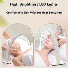 Crescent-Shaped Shaped Nail Desk Lamp Professional LED Table Lamp Eyelash Extension/Makeup Desk Lamp Cool White Light Salon & Home Use Crystal Rhinestone Nail Lamp - USB Plug - View 7