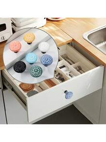 1/2/4/6/8/10/12/15/20pcs 1-2/5 Inch Ceramic Cabinet Knobs, Suitable For Drawers, Dressers, Round Dresser Knobs, Drawer Knobs, Home Furniture Decor Ceramic Knobs, Includes Screws - single hole - View 8