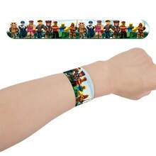 12pcs Roblox Papa Rings Lego Building Blocks Bracelet Toy Wristband Party Gift Papa Rings, As Birthday Gifts, Easter, Halloween, Christmas Holiday Party Gifts. - Multicolor - View 5