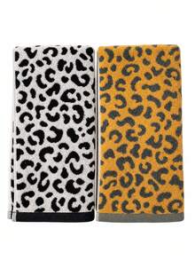 1pc/3pcs-Multi-Color Leopard Print Towel, Soft Absorbent Cotton Towel, Fashionable Leopard Pattern Face Towel, Quick Dry And Lint-Free, Home Bathroom Bath Towel, Vacation Swimming Sports Multi-Purpose Towel - Multicolor - View 11