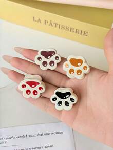 4pcs (Summer) Animal Series Women's Cute Paw Print Hair Clips, Sweet & Exquisite Hair Claw, Suitable For Daily Wear And Parties, Mini Side Bangs Clips, School Style Hair Accessories - Multicolor - View 10