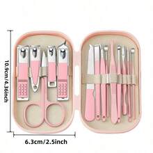 1pc Pink Foot Care - Stainless Steel Nail Care Tool Kit With Portable Storage Box, Professional Nail Care Tools, Suitable For Home, Salon And Travel, Personal Care, Cleaning Tools, Hand And Foot Care Accessories - Multicolor - View 2