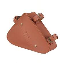 1pc Bicycle Handlebar Leather Bag, Waterproof Retro Cycling Storage Bag | Waterproof & Wear-Resistant Material, Quick-Release Buckle, Large Capacity 8.74 Inches, Fits Most Handlebars - Multicolor - View 12