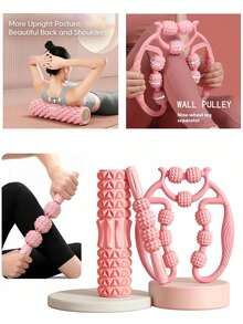 360° Anti-Cellulite Mini Massager Set/Round Massage Roller - Lymphatic Detox Massager - Muscle Roller, Deep Fascia Massage, Eliminate Cellulite, Suitable For Legs/Thighs/Buttocks, Anti-Cellulite Roller Makes Skin Smooth - Pink Set - View 2