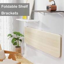2pcs Stainless Steel Folding Brackets, Space-Saving DIY Bracket Wall Mount Table Bracket, Collapsible Shelves Brackets Sturdy Wall Mount Shelf Bracket For Tables And Shelves, Easy Installation, Versatile Home Use - White - View 4