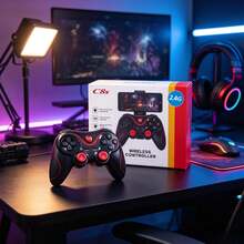 Mando de videojuegos Bluetooth C8S, gamepad inalámbrico con receptor 2.4G - Tipo de Enchufe A USA (110-127V) - Ver 1