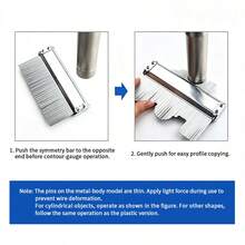 Metal Contour Gauge With Built‑In Ruler, Irregular Shape Profile Duplicator, Multi‑Purpose Curve & Contour Measuring Tool - B - View 3