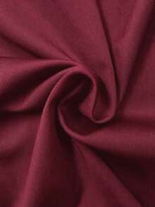 IGKEEL Women's Spring/Summer/Autumn Solid Color Asymmetric Hem Metal Decor Button Long Sleeve Blouse, Suitable For Work, Daily Wear, Commuting And Office - Burgundy - View 10