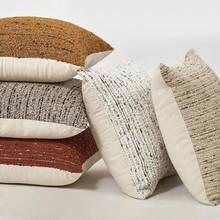 1pc (Pillow Insert Not Included) Faux Plus Fleece Thick Multi-Color Stripe Pattern Cushion Cover, Modern Fashion Polyester Fiber Colorful Circle Yarn Decorative Pillow Case, Suitable For Home Sofa Bedroom Decor, All Seasons - White - View 4