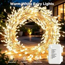 1pc 50-100 LED Remote Control Firecracker String Lights, 8 Light Modes ...